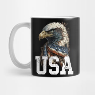 Patriotic Bald Eagle 4th Of July Men USA American Flag Mug